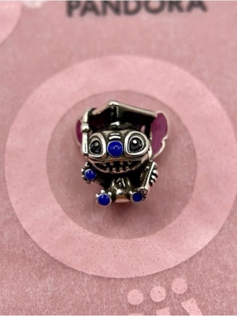 Pandora Disney Stitch Graduation Cap 2025 Proud Sterling Silver Charm 793789C01